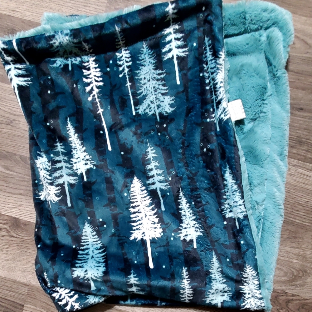 Forest minky baby blanket